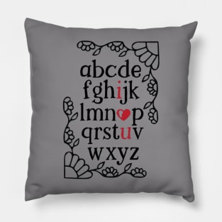 the alphabet of i love you Pillow