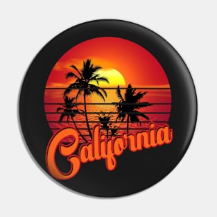 California Retro Vintage Sunset Beach 70s 80s Pin