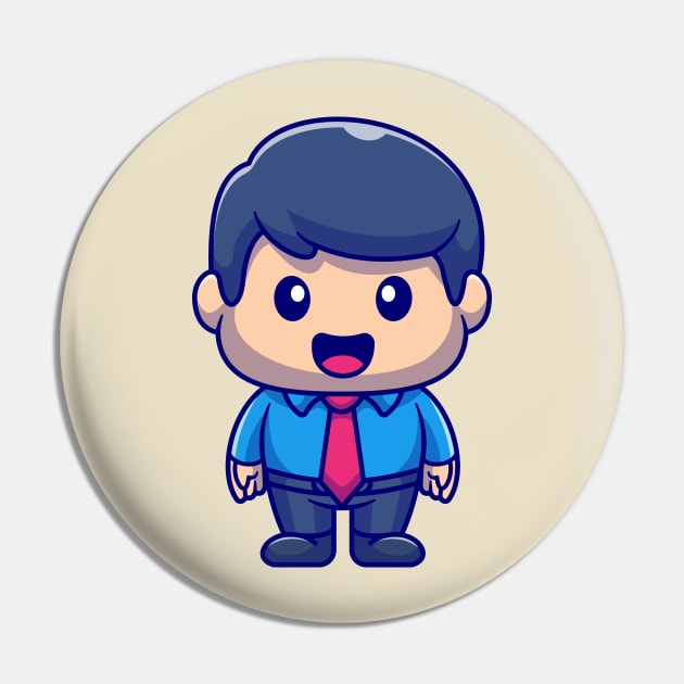 Fatty Male Employee Cartoon Pin by Catalyst Labs