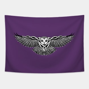 Celtic Owl in Flight Tapestry