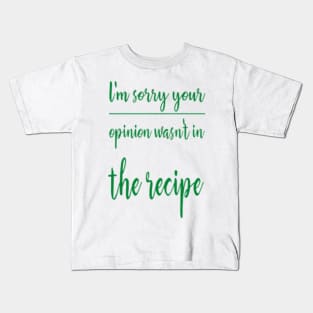 Kitchen Love Saying :Funny Chef Quotes Kids T-Shirt for Sale by remonss