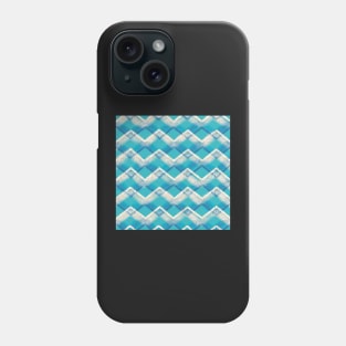 Turquoise Zig Zag Mandala Mix-up with Blue, White and Gold Phone Case