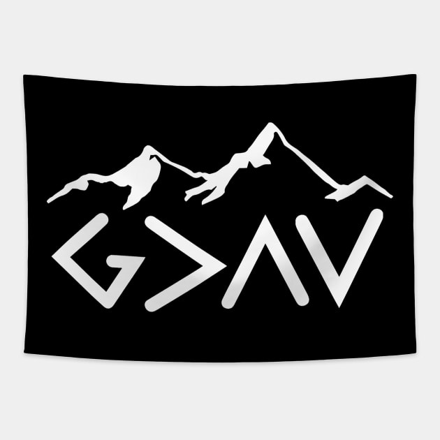God is greater than highs and lows design Tapestry by colorbyte