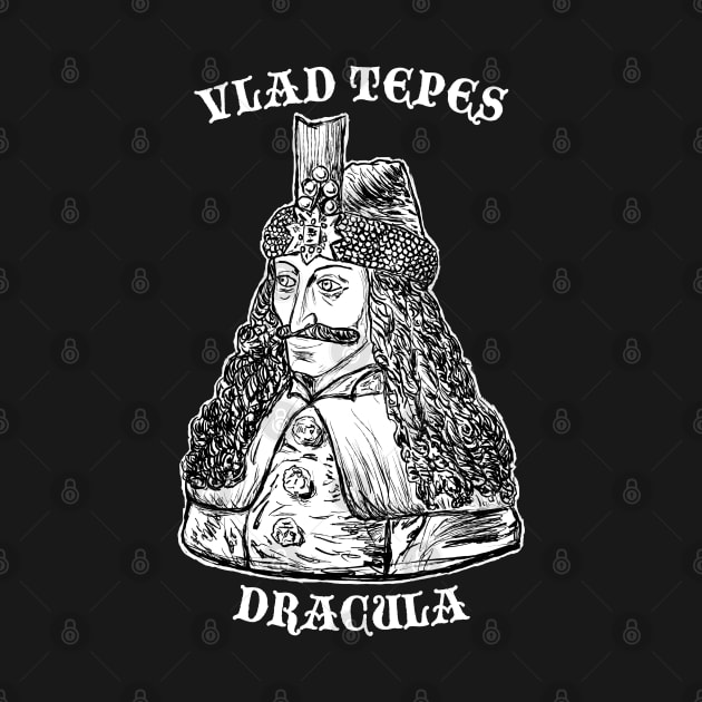 Vlad Tepes Dracula without color backgorund black by FZ ILLUSTRATIONS