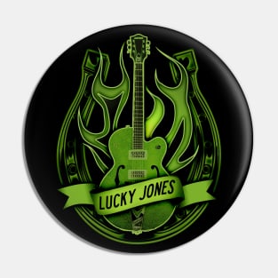 Lucky Flaming Guitar Pin