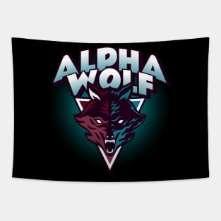 Alpha wolf art Tapestry