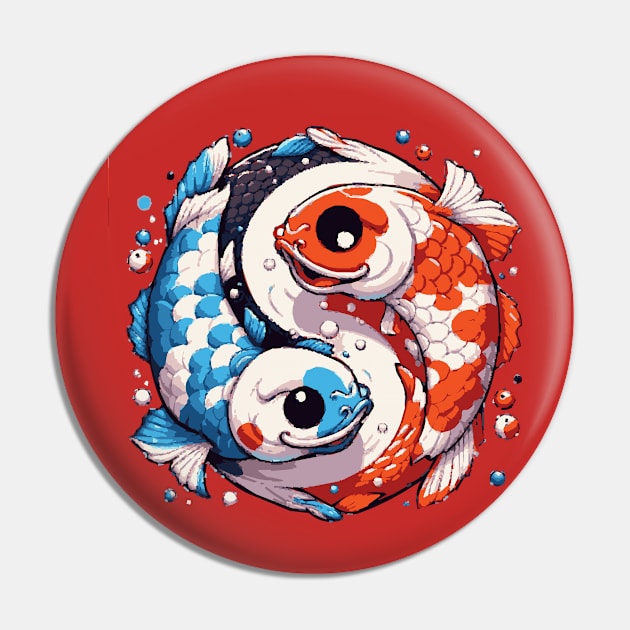 Koi Fish Forming Yin and Yang Pin by Pickyysen