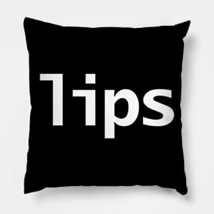 Lips Minimal Typography White Text Pillow