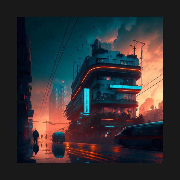 Dystopian Cityscape by D3monic