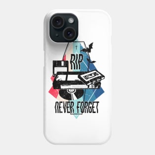 Never Forget - Rest in Peace CD, VHS, DISK and CASSETTE, Vintage, Retro oldies design, Phone Case