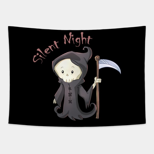 Silent Night Grim Reaper - Christmas Ghost Tapestry by Wanderer Bat