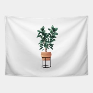 Ficus Elastica Illustration Tapestry