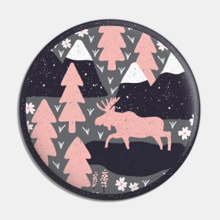 Mountain Moose (Salmon & Clay) Pin