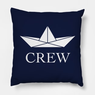 Crew (Crew Complement / Paper Boat / Paper Ship / White) Pillow