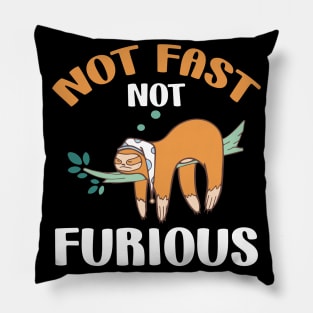 Cute Sloth Not Fast Not Furious Sleeping Sloth Lover Pillow