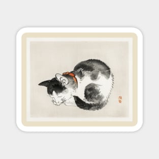 Vintage Sleepy Japanese Cat Magnet