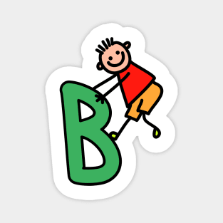 Letter B for Boys alphabet Kids Colorful Cartoon Character Magnet