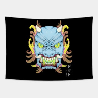 Psychedelic Oni Mask Tapestry