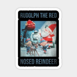 Rudolph The Red Nosed Reindeer retro Magnet