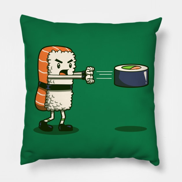 Sushi Fighter Pillow by Vincent Trinidad Art