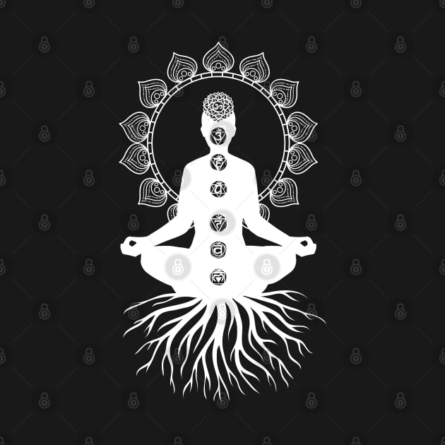 Meditator Roots, Chakras and Mandala by Zen Cosmos Official