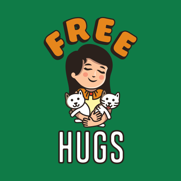 Free Hugs For You or Your Cats T-Shirt by The Heidaway Art Designs