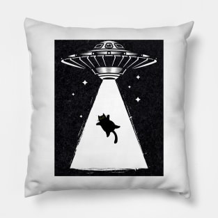 UFO stealing cat, Cat Stealing and UFO, funny cat, cats, meme cat, meme lover, black cat meme, funny kitten, cat jump, meme tee Pillow