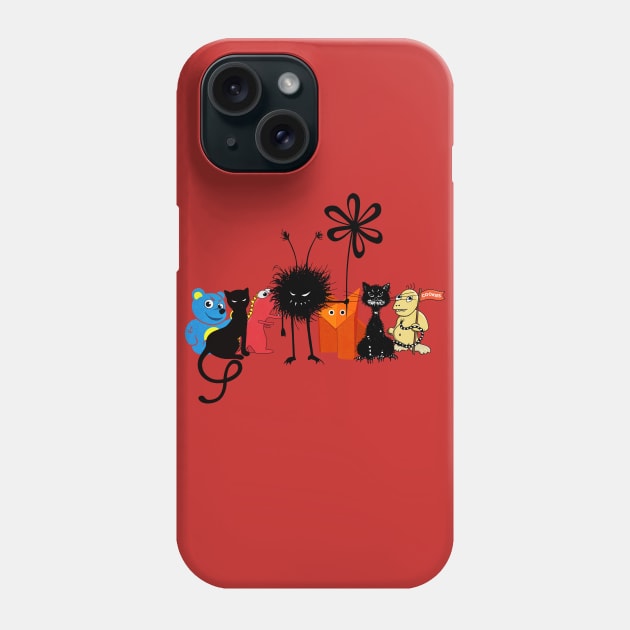 Fun Gang Of Cartoon Characters Phone Case by Boriana Giormova