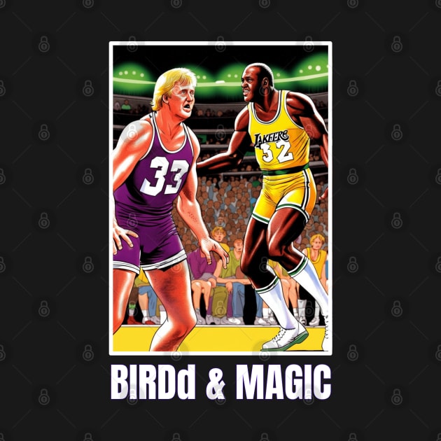 Larry Bird and Magic Johnson victor illustration design by Nasromaystro