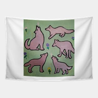 Wolf Pack in Spring Tapestry