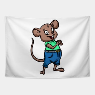 Cute Anthropomorphic Human-like Cartoon Character Rat in Clothes Tapestry