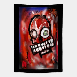 NY Abstract art skull painting Tapestry