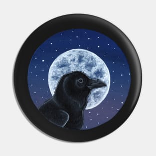 Raven and the Moon Pin