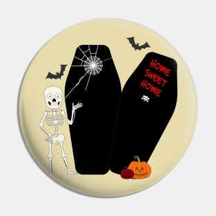 halloween skeleton coffin vector art Pin