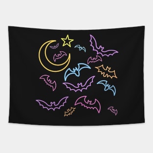 Spooky Neon Night Tapestry