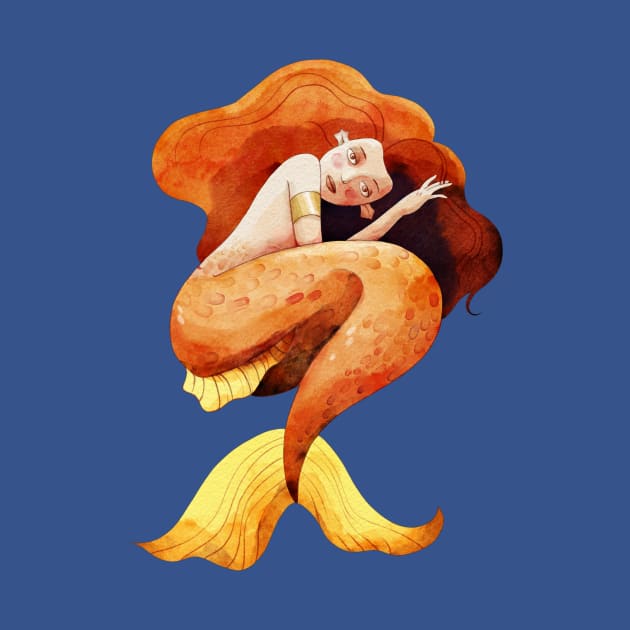 Orange Mermaid in the Deep by JCPhillipps