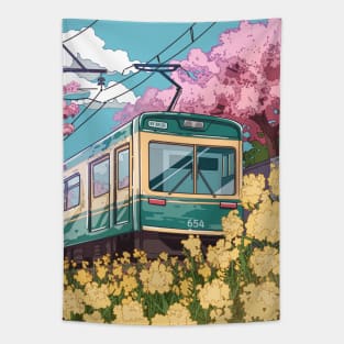 The Japanese train and the spring traveling Tapestry