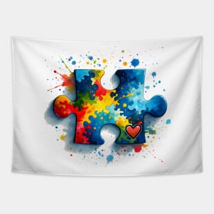 Puzzle Piece Autism Awareness Gift for Birthday, Mother's Day, Thanksgiving, Christmas Tapestry