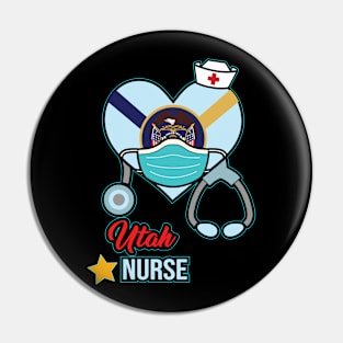 Utah Nurse - Love RN LPN CNA State Nursing Gift Pin