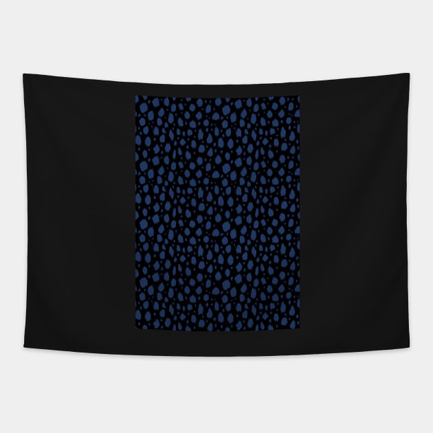 Black and Blue Spot Dalmatian Pattern Tapestry by Juliewdesigns