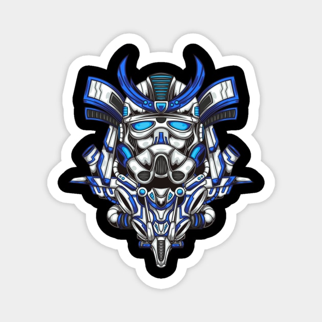 Blue Galaxy Warrior Magnet by Harrisaputra