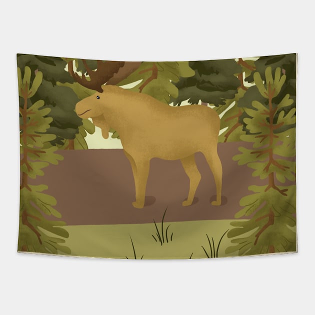 Forest Moose Tapestry by Salfiart