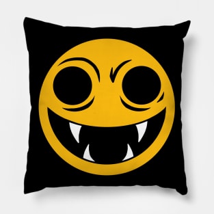 Vampire Smiley Face Cartoon Clip Art Design Pillow