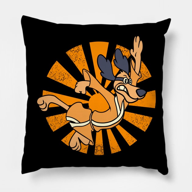 Hong Kong Phooey Retro Japanese Pillow by thelazyshibaai