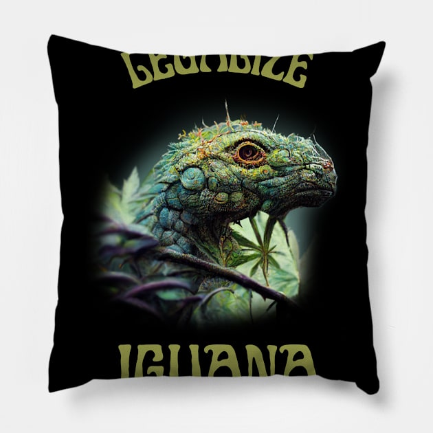 Funny Iguana Saying, Iguana Artwork, Legalize Pillow by maxdax