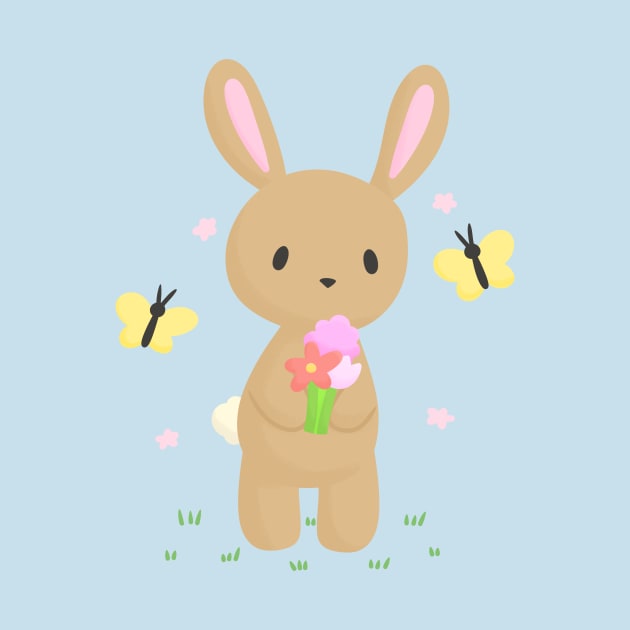 Bunny with flowers by KammyBale