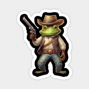 This cowboy frog is ready to take on the Wild West Magnet