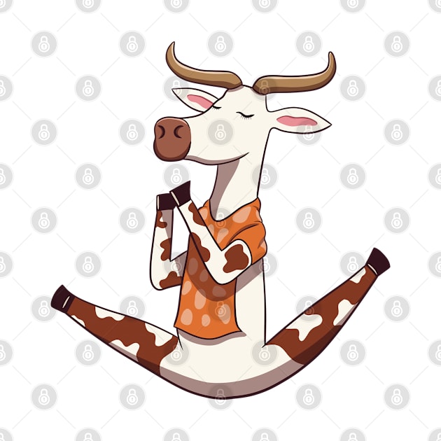 Funny cow doing yoga by micho2591