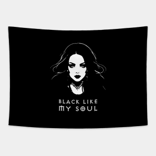 Black Like My Soul Goth Aesthetic Tapestry