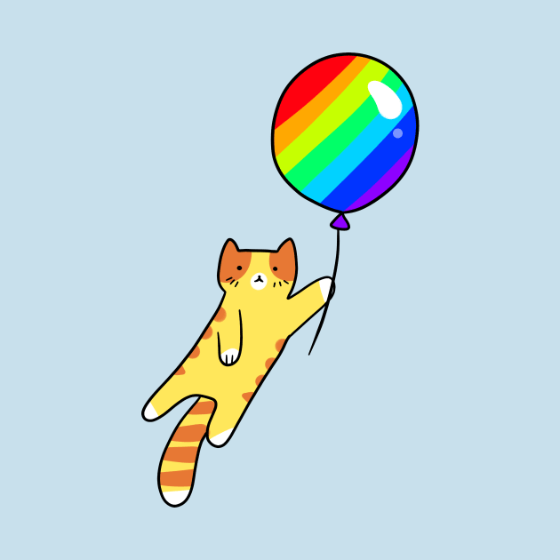 Rainbow Balloon Tabby Cat by saradaboru